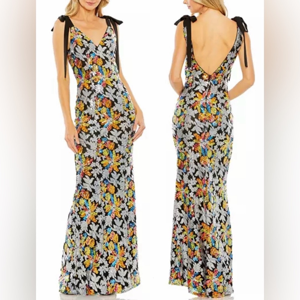 Mac Duggal Floral Maxi Dress - Multicolor